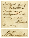 Abraham Lincoln Autograph Note Signed as President -- Recommending Employment to a Discharged Soldier